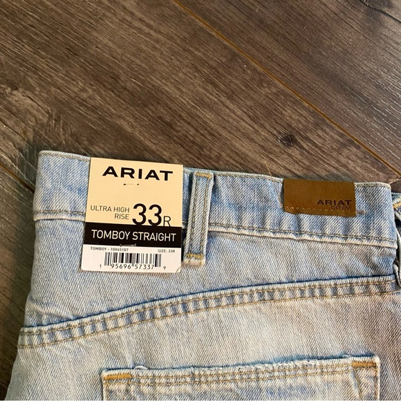NWT Ariat jeans Mykonos ultra high rise Tom boy distressed jeans 33 reg - Picture 9 of 16